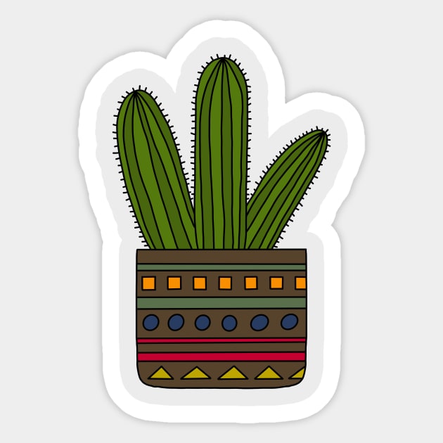 Cute Cactus Design #103: Dark Green Cacti Sticker by DreamCactus